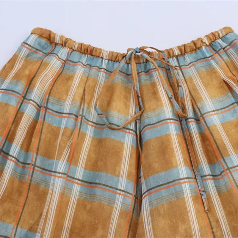Lady Plaid Pants Autumn