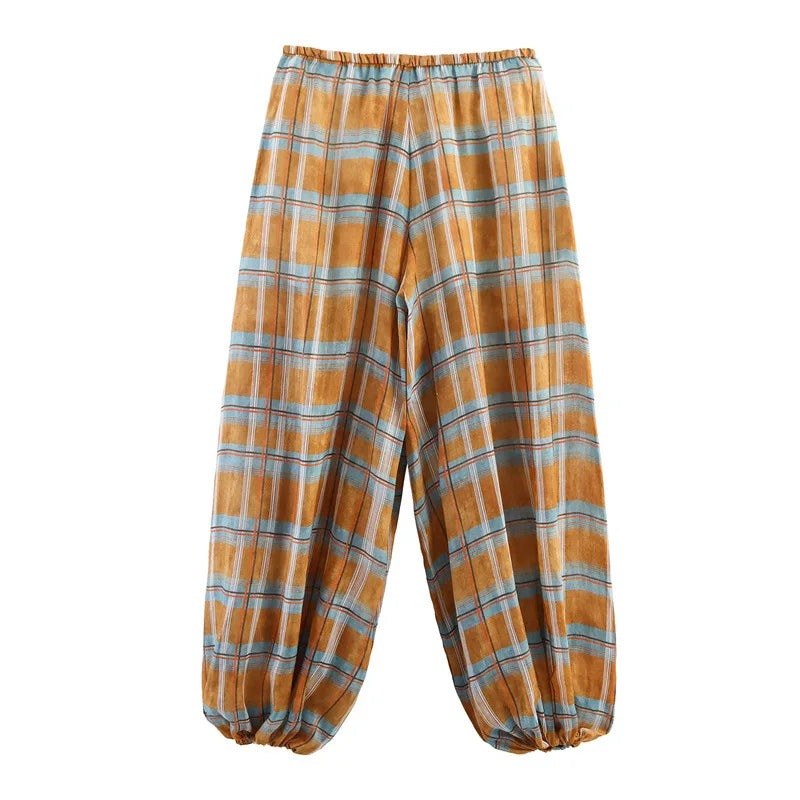 Lady Plaid Pants Autumn